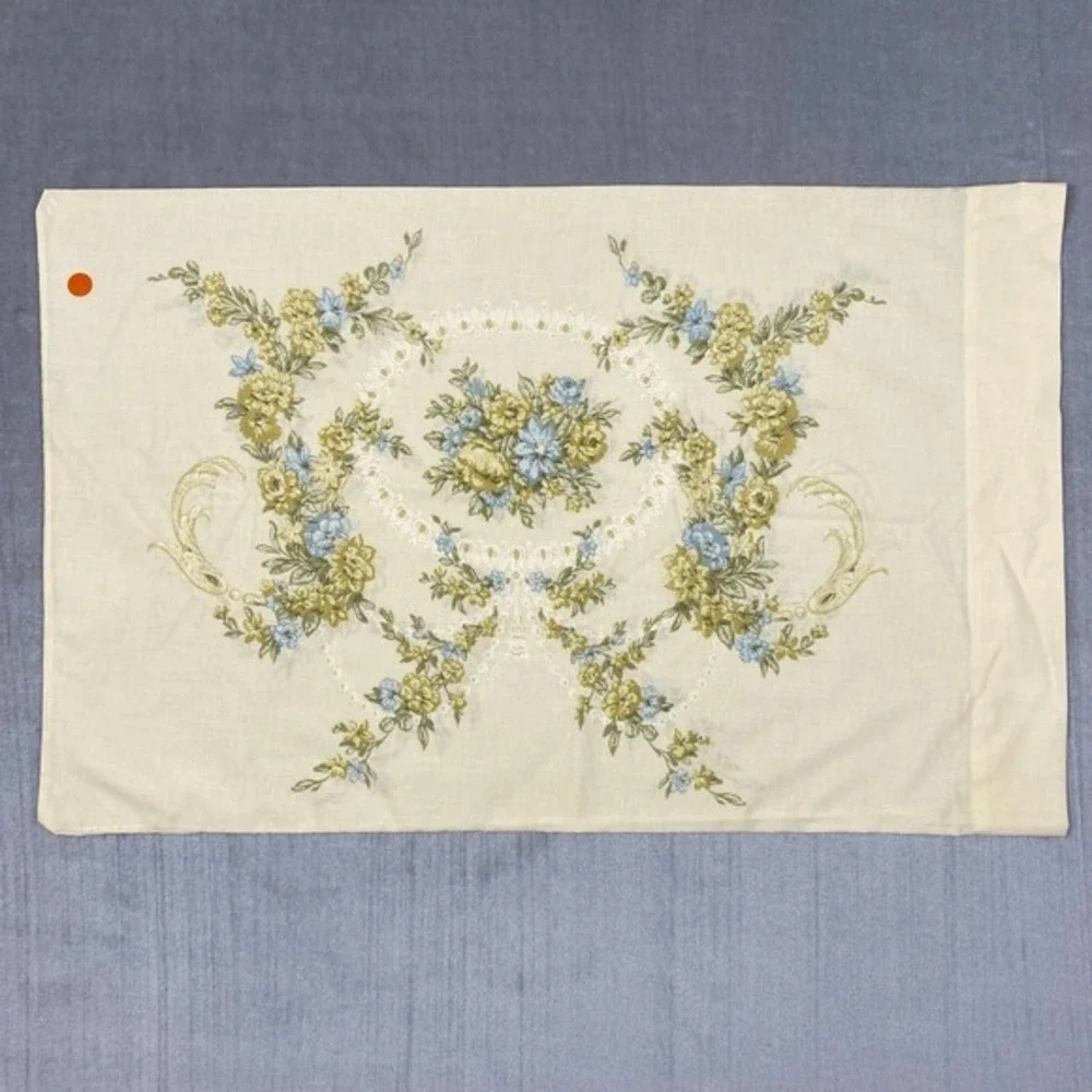 Vtg JP Stevens Tastemaker Pillowcase 20x31‎ Standard Queen Muslin Floral Cottage